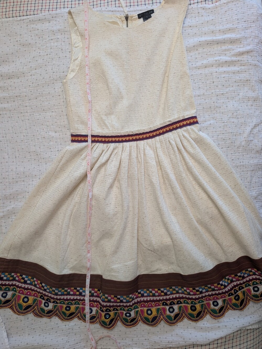 Anthropologie Let Me Be Linen Blend Embroidered Midi Dress - Picture 5 of 5